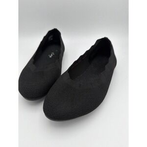 Skechers Stretch Fit Black Knit Ballet Flats Women's US 8  Slip-On Shoes.   1596
